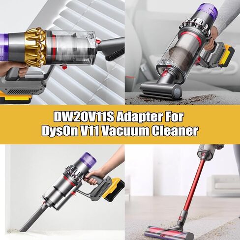 لمحول بطارية Dewalt إلى V11 - لبطارية Dewalt 20V Li-ion المحولة إلى بطارية Dyson V11 SV15 25.2V، تعمل مع V11 المطلق الإضافي، محرك عزم الدوران، مكنسة كهربائية لاسلكية إضافية زغبية in Kuwait