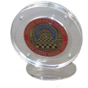 1.75" Diameter ONLY - Coin Display Holder Case with Round Stand Magnetic Fasteners, For an Antique Coin, Challenge Coin