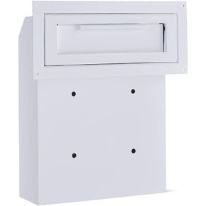 flybold Through-the-Door Locking Key Drop Box Heavy Duty Rainproof Door Mail Slot Drop Boxes for Business with Tubular Lock Keys Baffle Prevents Money Fishing Dropbox Slots for Doors Keys Rent Deposit