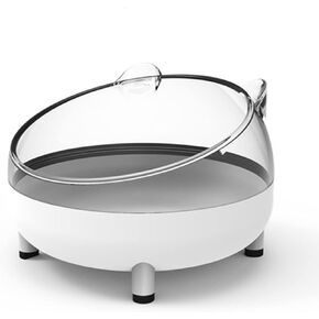 Pet Bowl, Pet Dog Water and Food Bowl Prevent Slip 4 Feet Raised Removable Burr Cute Cat Puppy Dish, Dog Bowl, Cat Bowls, Small (White)