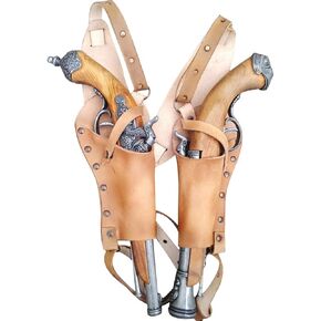 Medieval Double Gun Shoulder Holster Pu Leather Flintlock Pistol Rivets Adjustable Pirate Underarm Accessories