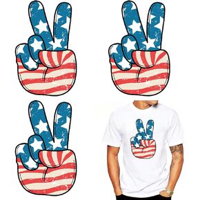 3 Sheets 4th of July Iron on Decals Independence Day Vinyl Heat Transfer Stickers Patriotic Iron on Patches American Flag Pattern Decals Sticker Appliques for Clothes T Shirts DIY Crafts