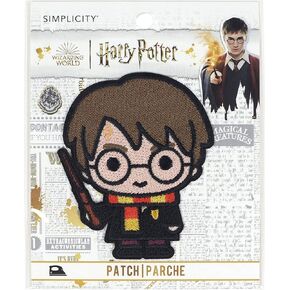 Simplicity Chibi Harry Potter Applique Iron-on Patch for Clothing, Jackets, and Backpacks, 2.625" W x 3.125" H