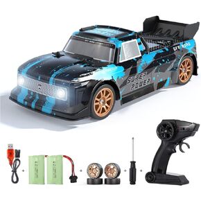 سيارة انجراف RC 1/16، 20 كم/ساعة 4WD 2.4 جيجا هرتز شاحنة تحكم عن بعد مع بطاريتين، 2024 ترقية جديدة لسيارة الانجراف عالية السرعة RC، إطارات إضافية، أضواء ورذاذ، سيارة لعبة للكبار الأولاد والبنات هدايا