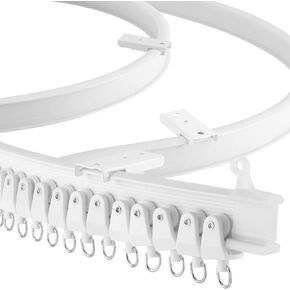 Flexible Bendable Ceiling Curtain Track, Curved Ceiling Track for Curtains, Room Divider Ceiling Track Rail System 16.5 FT / 5 Meters