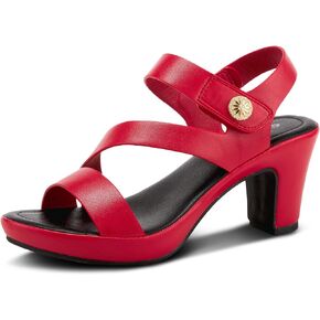 PATRIZIA Spring Step Asymadade Sandals for Women - Low Heel Slip-On Summer Sandals - Ladies Casual Platform Sandal with Hook and Loop