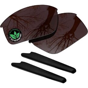Raydi Polycarbonate Replacement Lenses & Earsocks for Oakley Bottle Rocket OO9164 Sunglasses