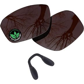 Raydi Polycarbonate Replacement Lenses & Nosepads for Oakley Split Shot OO9416 Rectangular Sunglasses