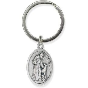 St Francis of Assisi Pendant for Pet Collar - St Francis Animal Tag with Split Ring for Catholic Patron Saint of Cats, Dogs, St Francis of Assisi Medal - Made in Italy