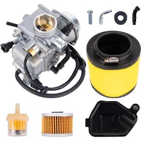 طقم المكربن ​​BlueStars TRX350 - مناسب لسيارة Honda 2000-2006 Rancher TRX350TM TRX350TE 350ES 350FE 350FM 4 Stroke ATV، 1985-1987 ATC250SX - مع فلتر هواء، فلتر زيت، فلتر وقود، غطاء قاعدة، برغي