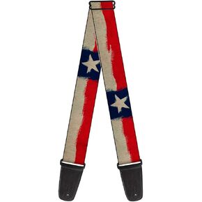 Buckle-Down Guitar Strap Texas Flag Close Up Distressed Painting 2 Inches Wide