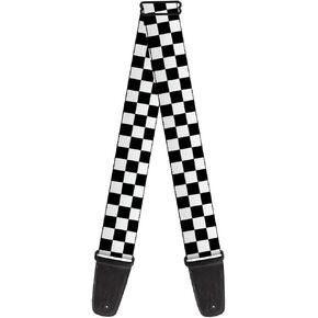 Guitar Strap Checker Black White 2 Inches Wide