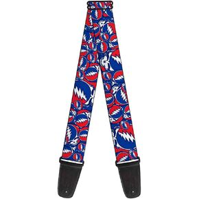 Buckle-Down Guitar Strap - Steal Your Face Stacked Red/White/Blue - 2" Wide - 29-54" Length