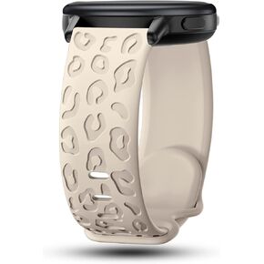 Leopard Engraved Silicone Watch Bands for Venu 3S (41mm) Smart Watch, Soft Sport 18mm Quick Release Waterproof Replacement Wristband Strap for Garmin Venu 3S / Venu 2S / Vivomove 3S /Vivoactive 4S in Kuwait