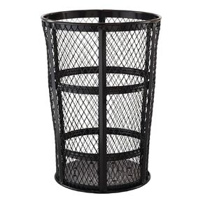 Rubbermaid Commercial Products Durable Street Metal Trash Can, 45-Gallon, Black, Large Waste Container for Outdoor Public Areas/City Streets/Parks/Beaches/Boardwalks