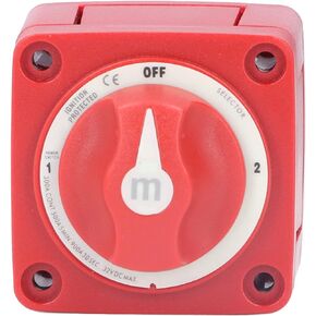 Battery Switch,300A 3 Position Dual Circuit Power Disconnect Cut Off Isolator Battery Switch ON/Off Rotary Actuator for Marine Boat Car Truck Trailer RV