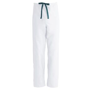 Medline 900XTQM-CM ComfortEase Unisex Reversible Scrub Pant with Drawstring Waist, Regular Inseam, White, Medium