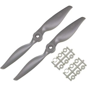 uxcell RC Propellers CW 8x4 Inch 2-Vane for Airplane Nylon Gray 2Pcs with Adapter Rings