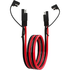 10AWG SAE Extension Cable 10 Gauge SAE to SAE Extension Cord with Two Prong Connectors for Solar RV Automotive (1FT)