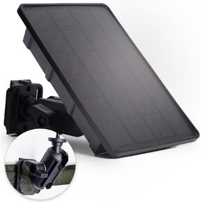 5V/12V Trail Camera Solar Panel - 4W Solar Panel Battery w/ 8000mAh Li-ion Battery, IP66 Waterproof Rated, Solar Battery Charger Kit for Game & Security Cameras (Included Mount & Strap*1)
