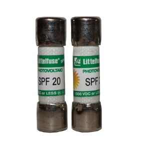 SPF-20 Solar/Photovoltic Protection Fuse 20 Amp 1,000 Volts DC (2 Pack)