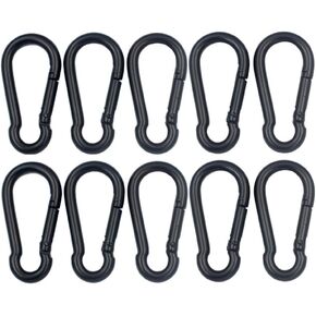 Black 304 Stainless Steel Outdoor Carabiner Clips Spring Hook Snap Fasteners