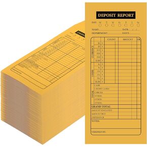 Qilery 1000 Pieces Cash Drop Envelopes Bulk Cashier Deposit Envelopes Budgeting Planning 4 1/8'' x 9 1/2'' Bank Envelopes for Cash, Small Business, Retailers Restaurants Kraft (White)