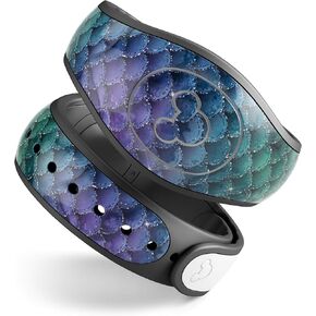 Animal Space Marble Agate Glitter Sticker Decal Scratch Resistant Skin Cover Compatible with Disney MagicBand+ (MagicBand Not Included)