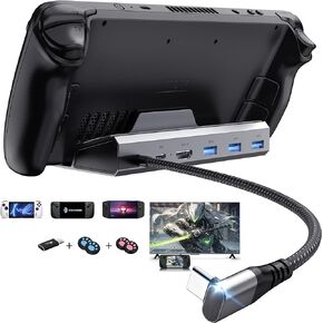 قاعدة إرساء 6 في 1 لمنصة Steam Deck وROG Ally مع 4K@60 هرتز، و3 USB-A 3.0، وGigabit Ethernet بسرعة 1000 ميجابت في الثانية وشحن USB C بقدرة 100 واط متوافق مع ROG Ally، وSteam Deck، وTJD in Kuwait