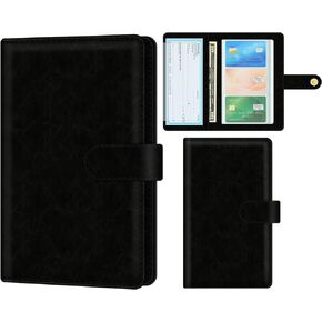 Business Card Organizer Book for Women & Men, Unisex PU Leather Portable Business Card Book Holder, Credit Card Organizer Binder 96 Card Slots (Up to 192 Business Cards)