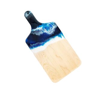 Ocean Theme Wood Cutting Board with handle or Cheese Serving Board Party Tray Coastal Decor