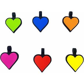 6 عبوات تحتوي على 6 ألوان من علامة الحيوانات الأليفة المصنوعة من السيليكون بتصميم قلب صامت أصلي، علامات مخصصة لمعرف الكلب على شكل قلب، منقوشة على كلا الجانبين، بدون ضوضاء ولا جلجل in Kuwait