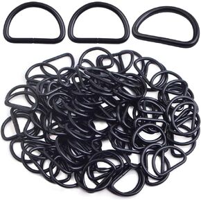 100pcs Heavy Duty Semi-Circular D Rings Multi-Functional Half Round D-Shaped Rings Buckle DIY Accessories for Hardware Bags Backpack Belt Clothing Sewing, 4 Colors