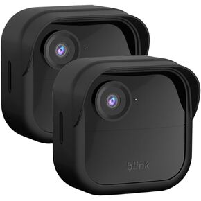 Silicone Cover Skin Case for Blink Outdoor 4 (4th Gen) Protection Weatherproof, 2Pack (Black)