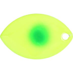 Yakima Bait Mulkey's Mini Guide Flash Spinner Blades - Size 4 Chartreuse Green Dot