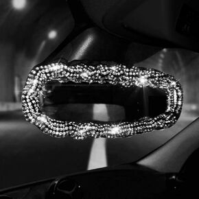 غطاء مرآة الرؤية الخلفية من أحجار الراين اللامعة من Uphily مناسب للسيارة للنساء والفتيات in Kuwait