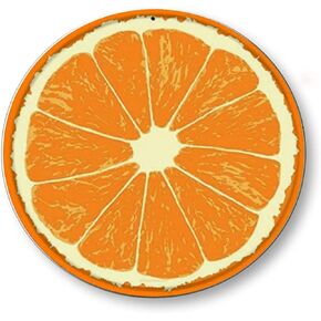 Round Metal Tin Sign Rustic Wall Decor Orange Lemon Lime Citrus Fruit Slice Plaque for Home Garden Kitchen Bar Cafe Restaurant Garage Retro Vintage Wall Art Wall Decor Retro Vintage 12x12 Inch