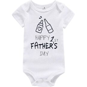 WINZIK Happy 1st Father Day Baby Bodysuit Romper Outfit Clothing Newborn Infant Boy Girl One-piece Jumpsuit Shirt