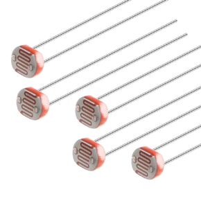 uxcell 5Pieces Photoresistor Kit 5mm Photo Light Sensitive Resistor Light Dependent Resistor with Free Box for DIY and Experiments 5539 GL5539