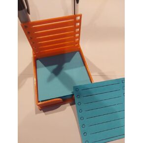 Sticky Note Holder w/Stencil (Pink) - 3.4" x 4" - Note Holder
