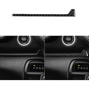 Real Soft Carbon Fiber Car Driver Side Engine Start Stop Push Button Panel Frame Trim Sticker Compatible with Dodge Ram 1500/2500/3500 2019-2023(Crew Cab Version)Auto Interior Accessories Black
