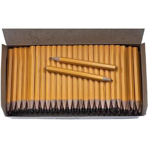 Golf Pencils Bulk, Yellow Barrel 8.5cm Mini Pencils Pre-Sharpened 144/Box