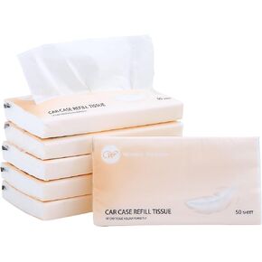 Car Tissue Refills 300 Sheets Facial Tissues Refills for Car Visor Tissue Holder, Travel Tissue Tubes Box Container Perfect Fit for Car Tissues Cylinder
