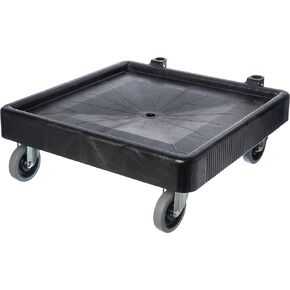 Carlisle FoodService Products E-Z Glide Warewashing Rack Dolly Dishwashing Rack Dolly with Drain for Kitchen and Restaurants, Plastic, 22.5 X 22.5 X 8 Inches, Black