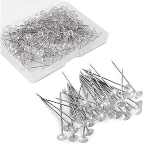 100pcs Corsage Boutonniere Pins 2 Inch Crystal Diamond Head Clear Straight Pins for Flower Bouquet, Bouquet Accessories for Wedding Bridal Accessories Jewelry Decoration DIY Craft Sewing
