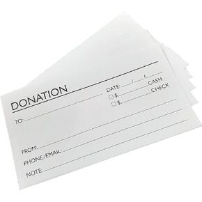 Generic Donation Currency Check Envelope - Tithe Church Offering Gift Charity - Gummed Seal - White with Black Ink - Pack of 100