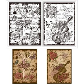 CHGCRAFT Western Cowboy Clear Stamps Silicone Stamps Western Cowboy Retro Background Transparent Stamps for Card Making DIY Scrapbooking Photo Album Decoration, 4.3x6.3inch
