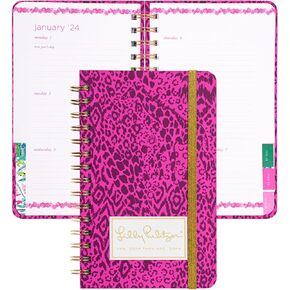 Lilly Pulitzer Daily Planner 2024, Medium Agenda Dated January 2024 - December 2024, Weekly Planner with Monthly Calendar, Stickers, Pockets, & Spiral Binding, Hardcover Cute Planner, Pattern Play in Kuwait