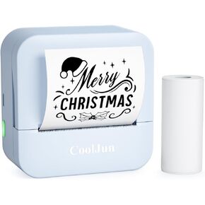 Mini Printer Maker D1 Thermal Printer, Portable Phone Printer, Small Instant Pocket Printer, for School Notes, Anatomy Picture, Children DIY, Journal (Blue)