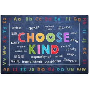 Carpets for Kids 62618 Choose Kind Classroom Chalkboard Look Rug 8ft x 12ft Rectangle Blue